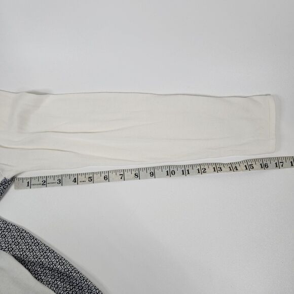 LOFT Cream Black Long Sleeve Layered Look Sweater Floral Geometric Top Size L - Picture 8 of 8